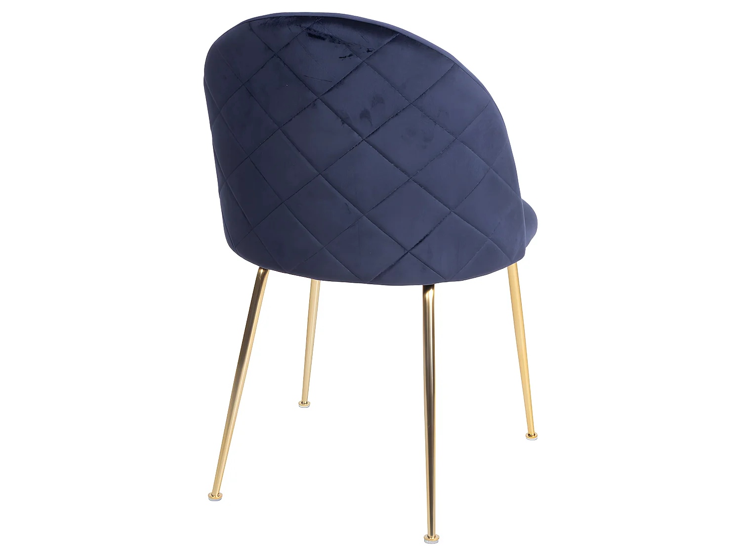 Geles Chaise de salle à manger en velours bleu, pieds en laiton.