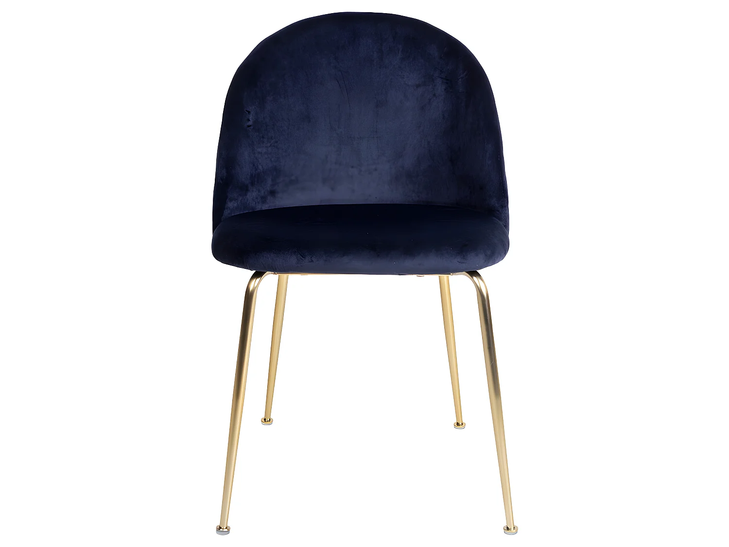 Geles Chaise de salle à manger en velours bleu, pieds en laiton.