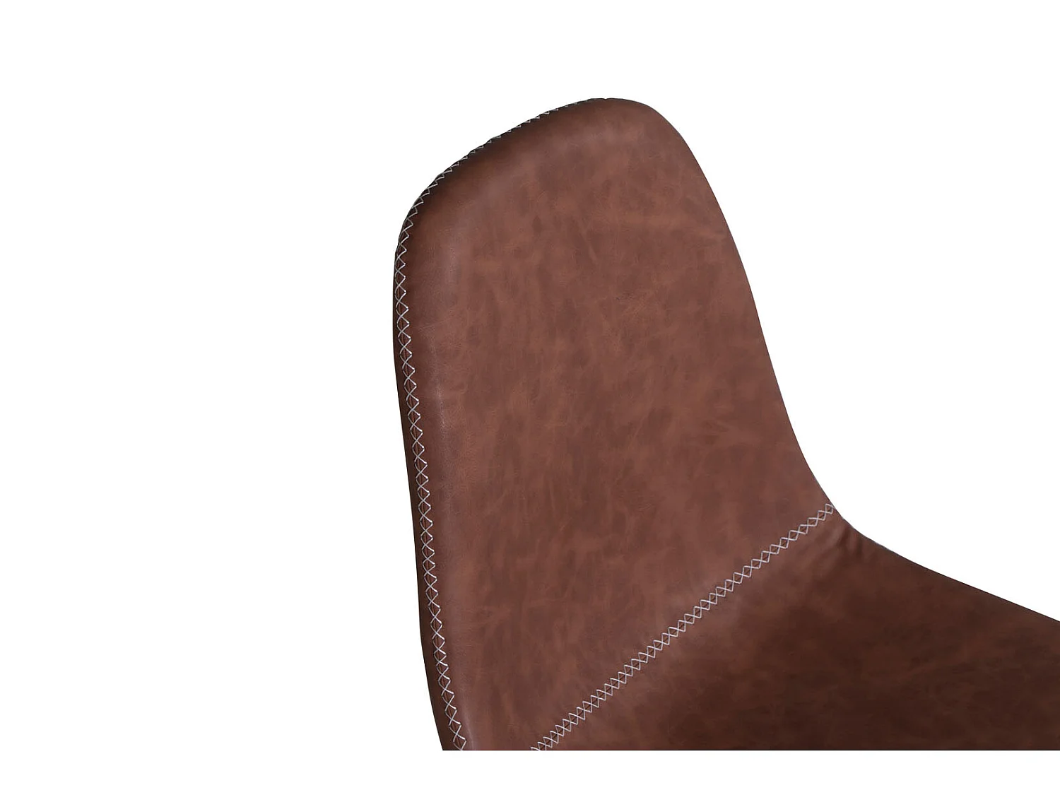 Polar Chaise de salle à manger en similicuir PU, marron.