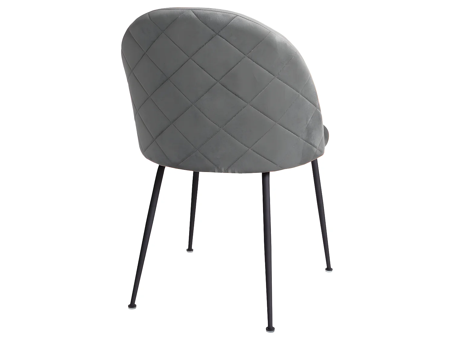 Geles Chaise de salle à manger en velours, gris, pieds noirs.