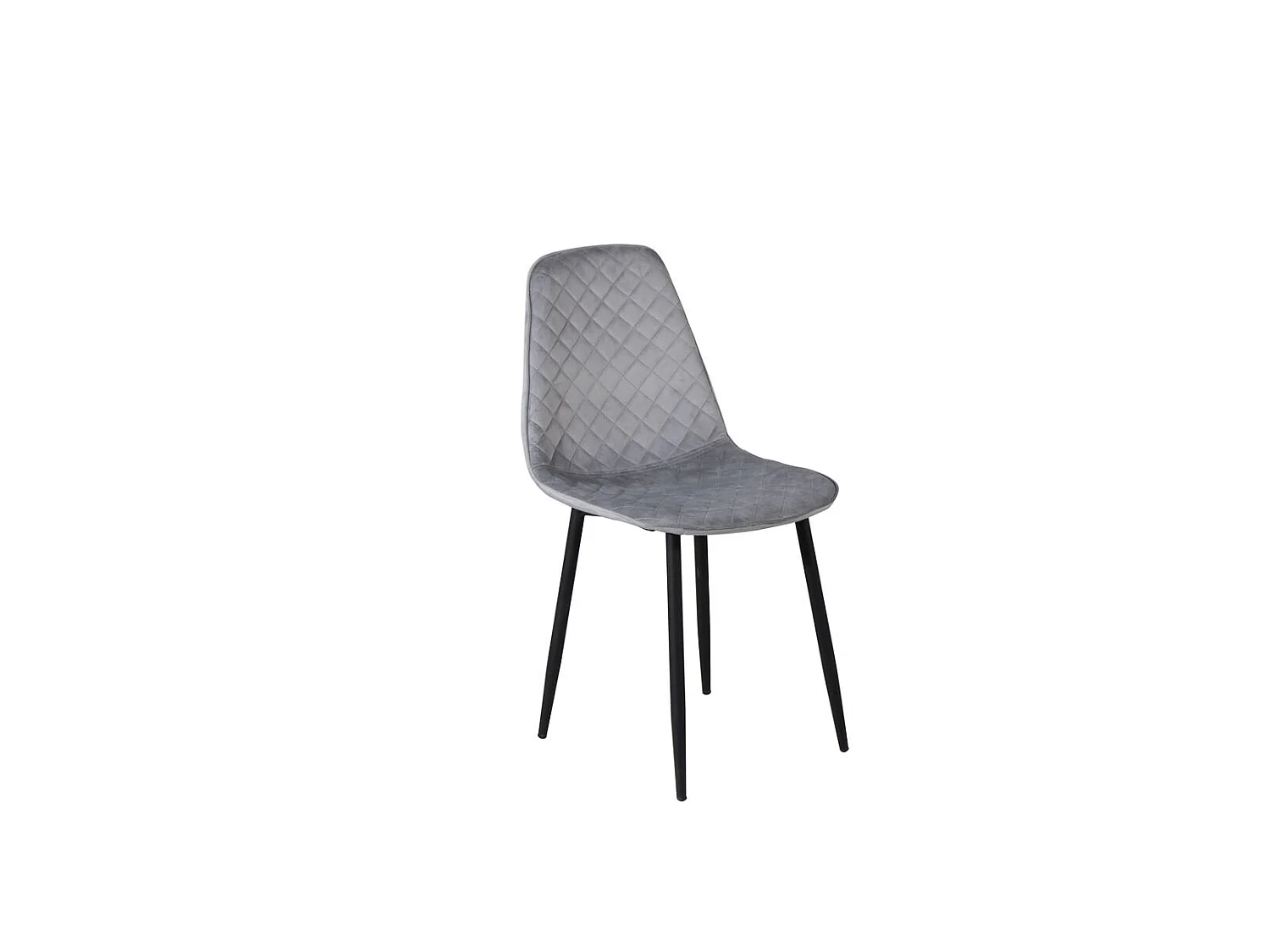 PolarDiamond Chaise de salle à manger en velours, gris.