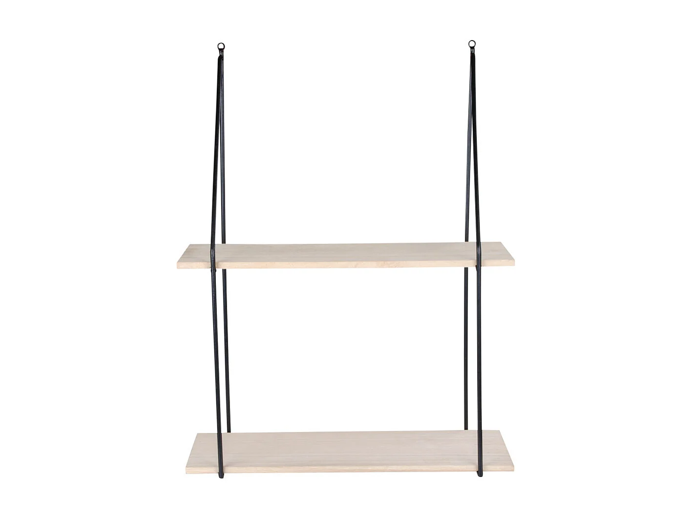 Haas Étagère, 2 tablettes de rangement, noir, teinte naturelle.