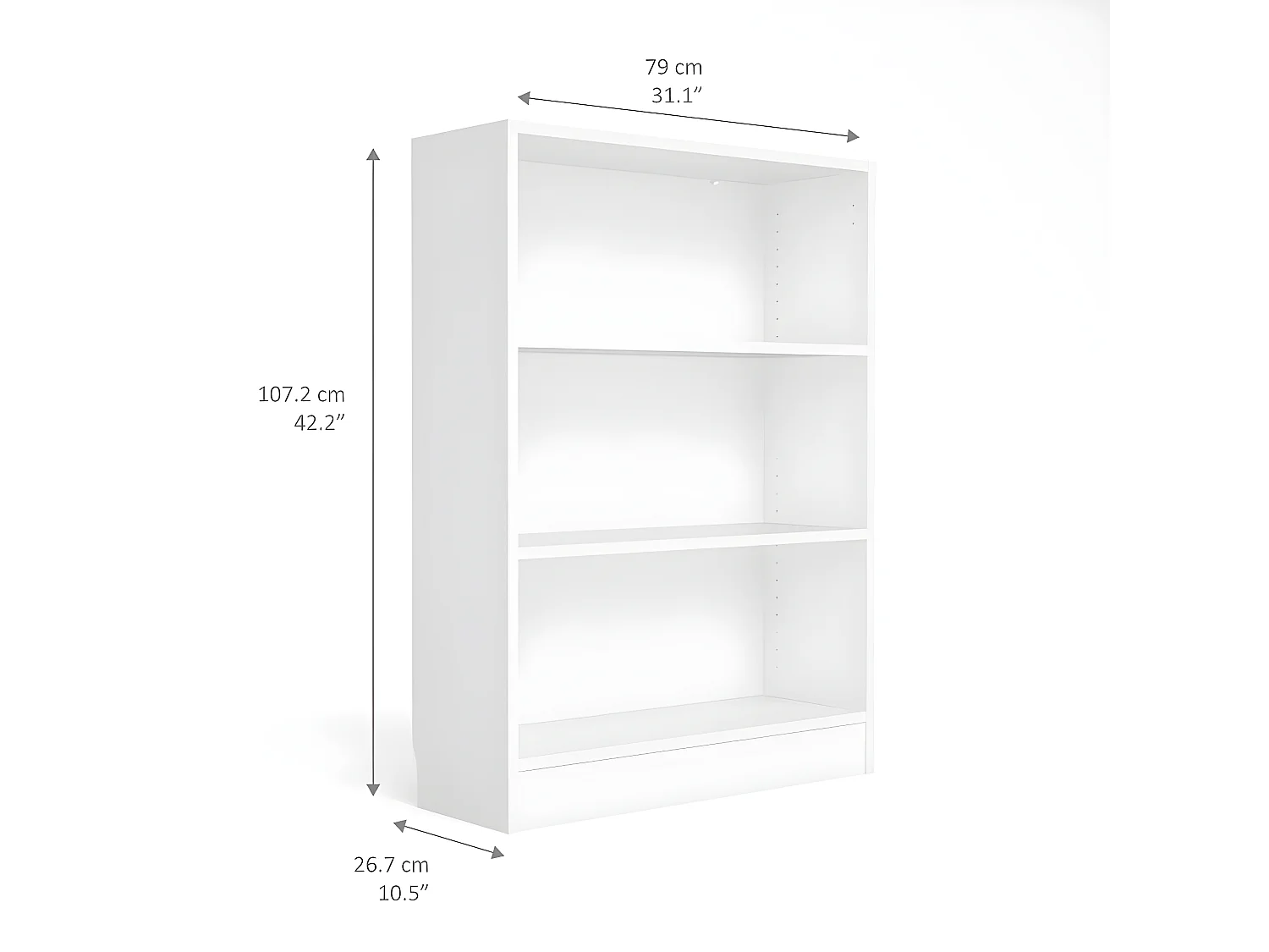 Base Étagère B 2 tablettes de rangement. Blanc. .