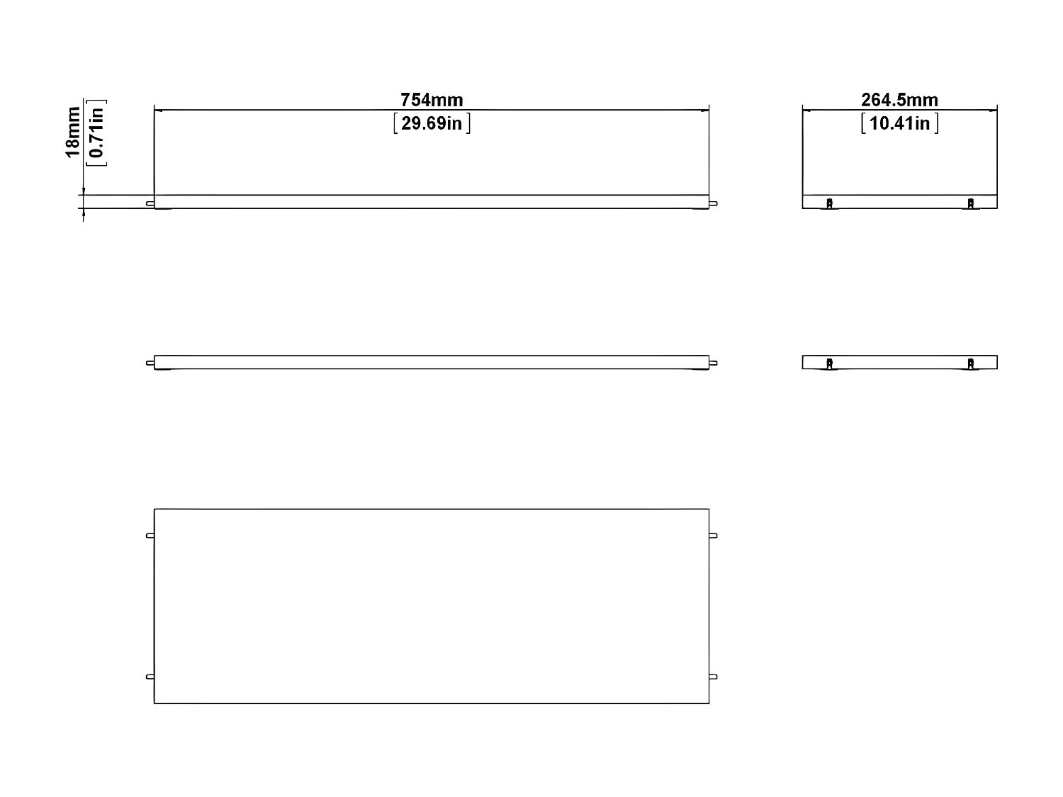 Base wandkast 2 losse legplanken 75,5x26,5, eiken decor.
