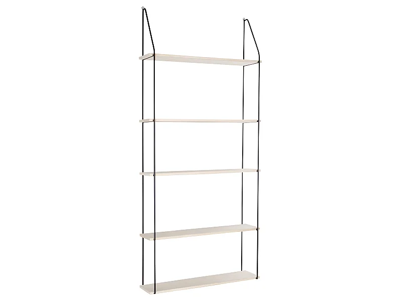 Uta wandkast 5 planken natuur, zwart.