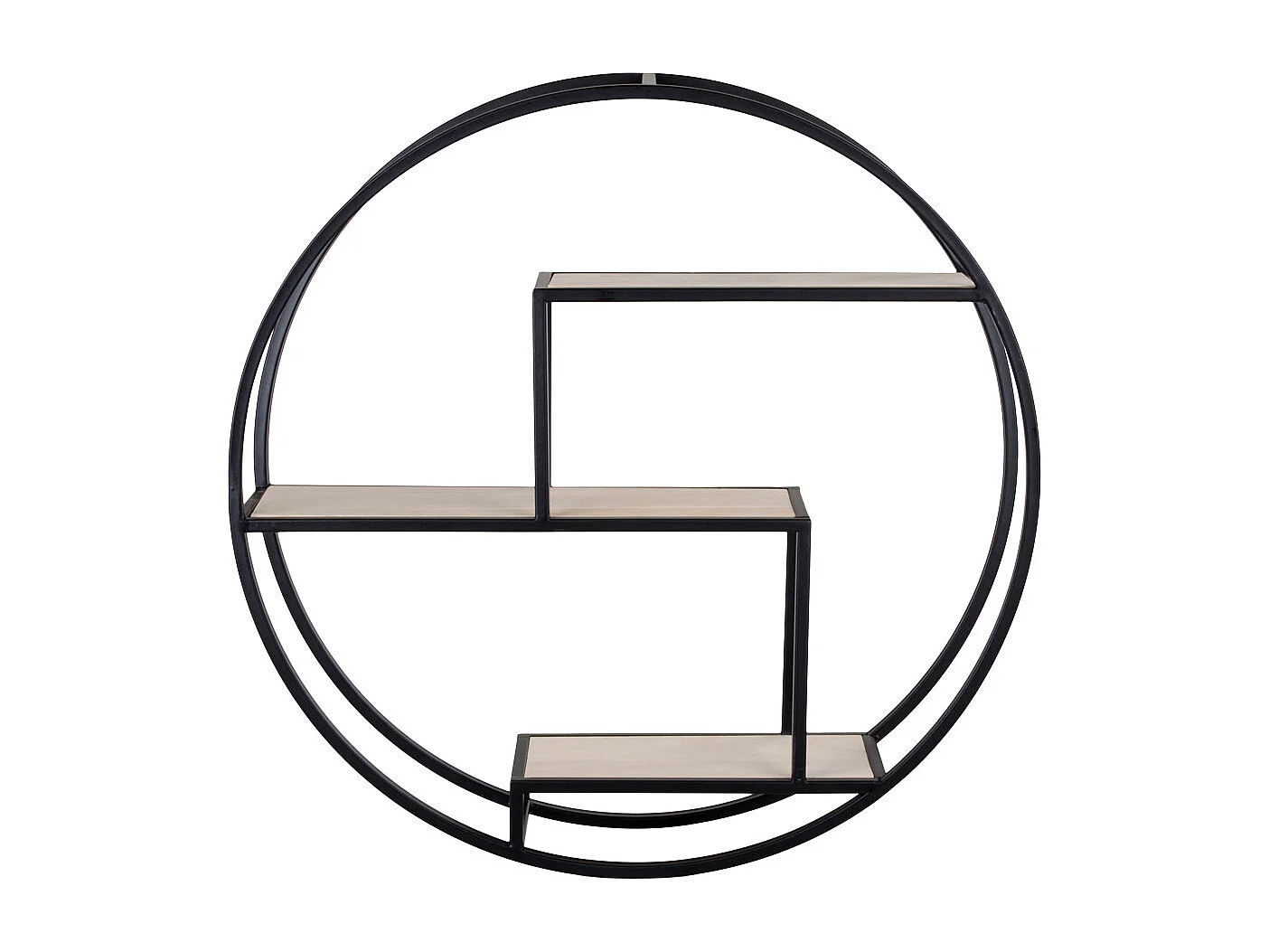 Ross Étagère, 3 tablettes de rangement, noir, teinte naturelle.