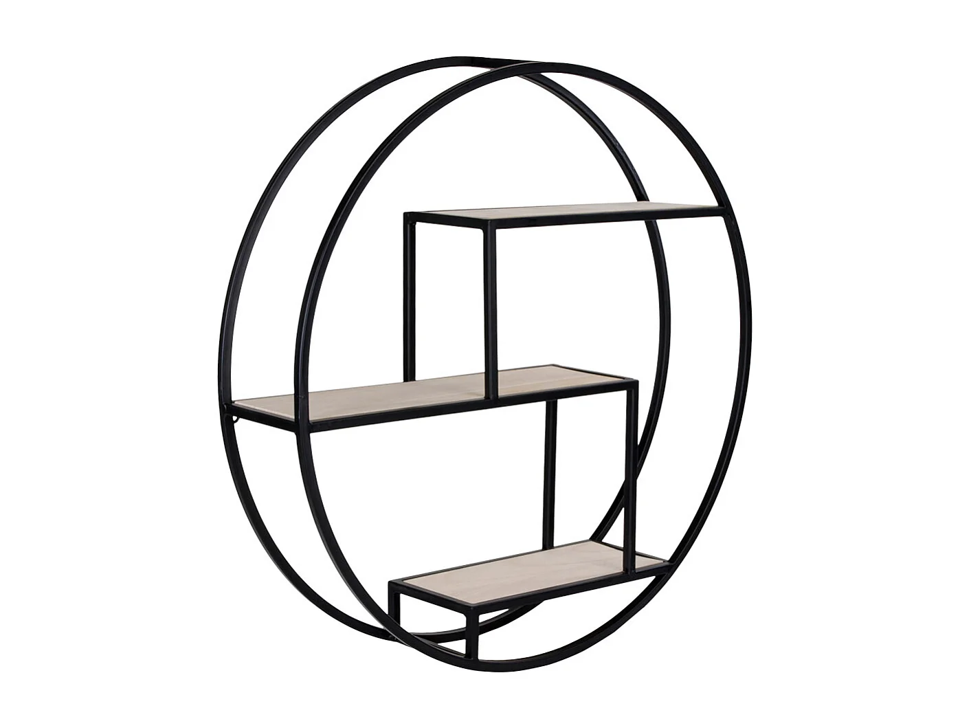 Ross Étagère, 3 tablettes de rangement, noir, teinte naturelle.