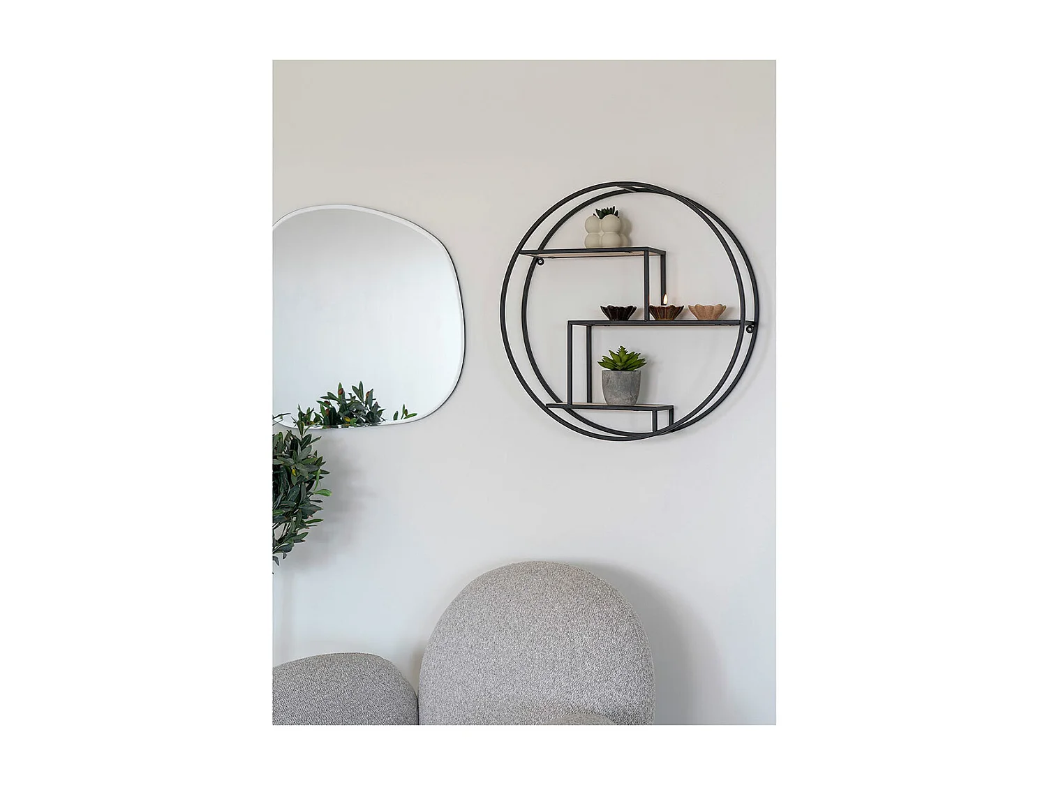 Ross Étagère, 3 tablettes de rangement, noir, teinte naturelle.