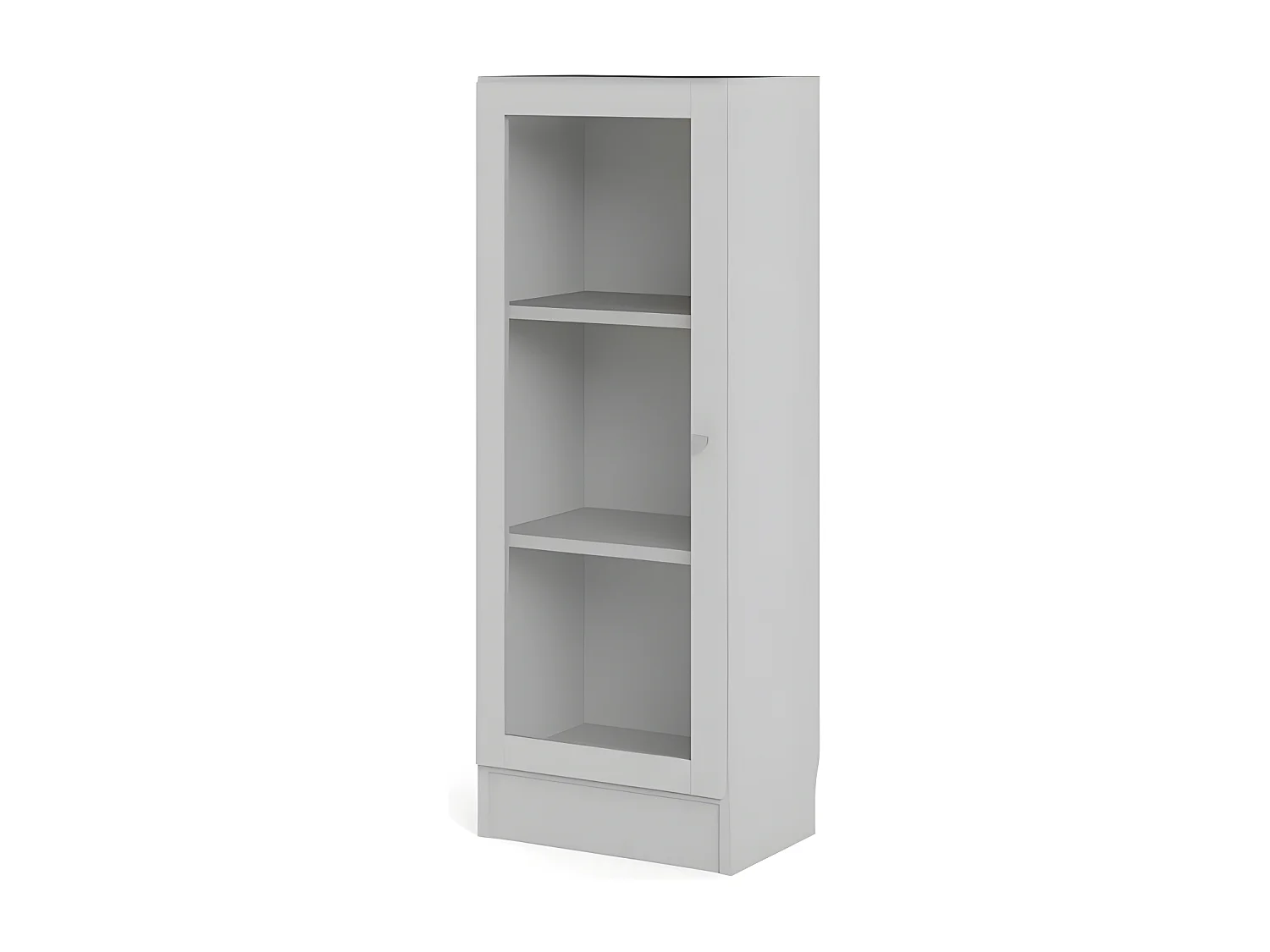 Librería base 1 puerta cristal color blanco.