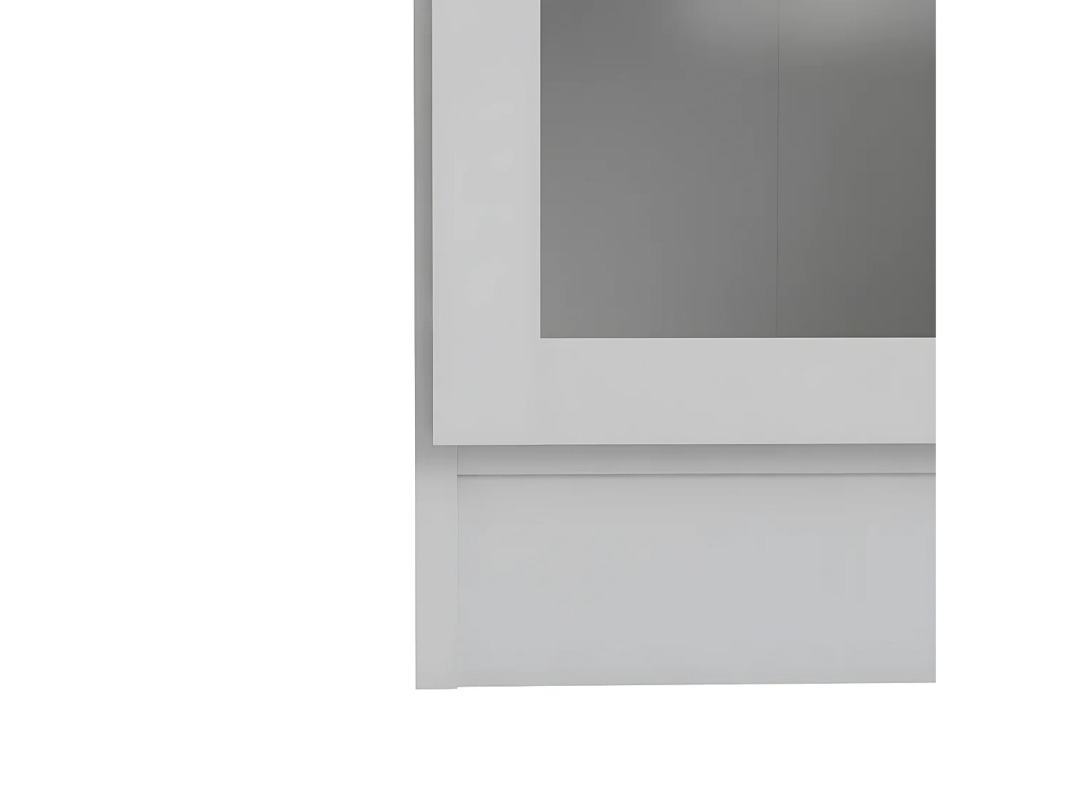 Librería base 1 puerta cristal color blanco.