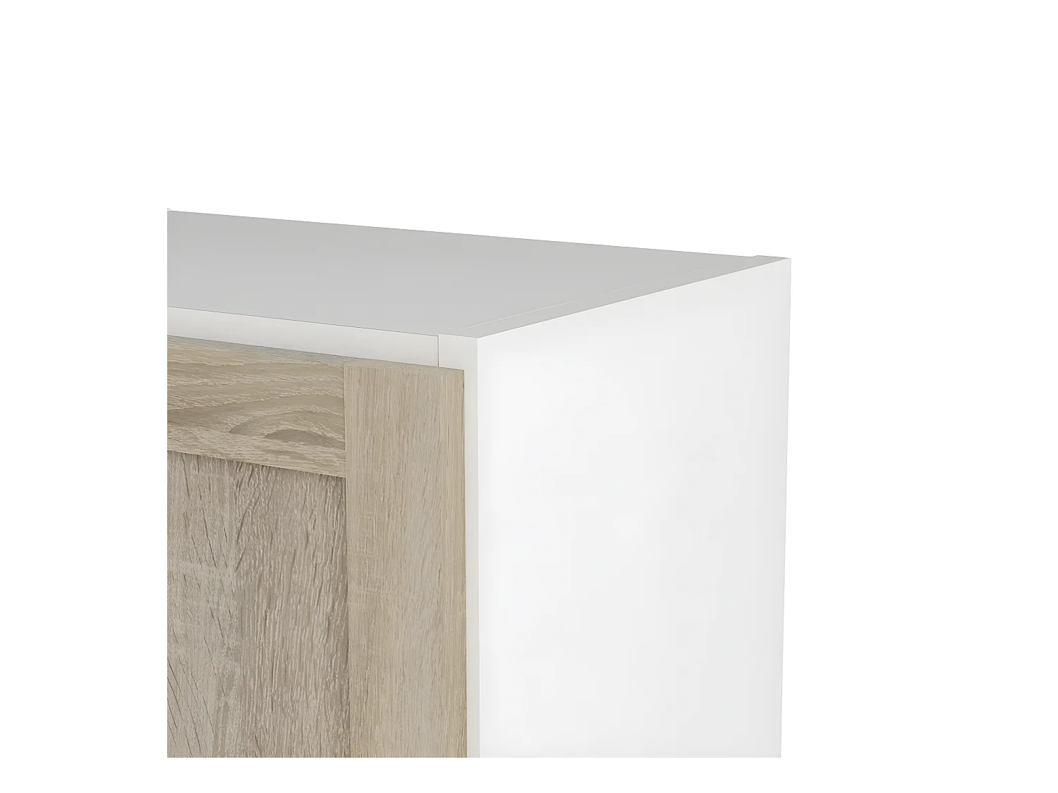 Base Regal 1 Tür weiss, Eiche Struktur Dekor.