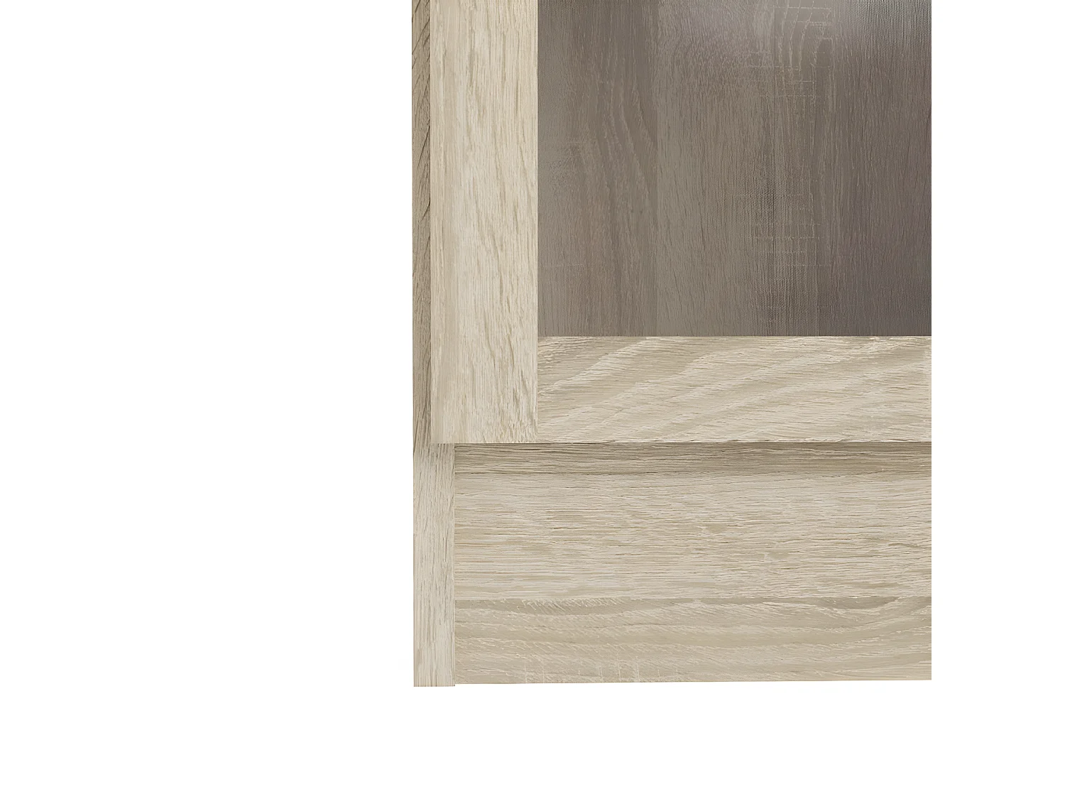 Base wandkast 1 glazen deur eiken structuur .