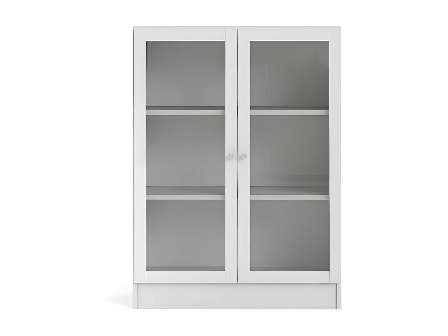 Base Étagère, 2 portes vitrées, blanc.