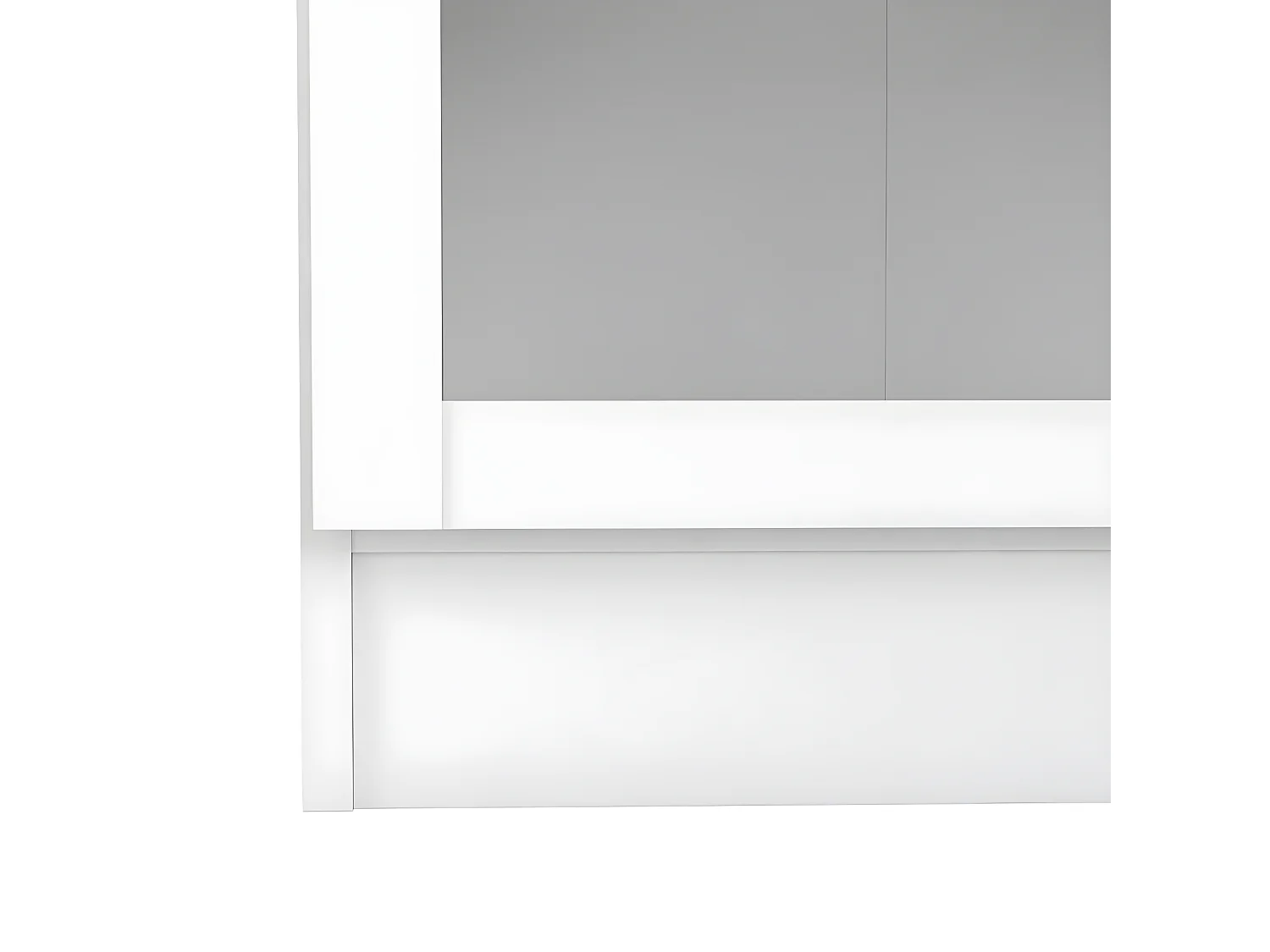 Base Étagère, 2 portes vitrées, blanc.