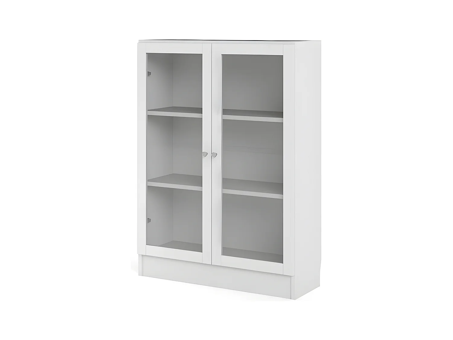 Base Étagère, 2 portes vitrées, blanc.