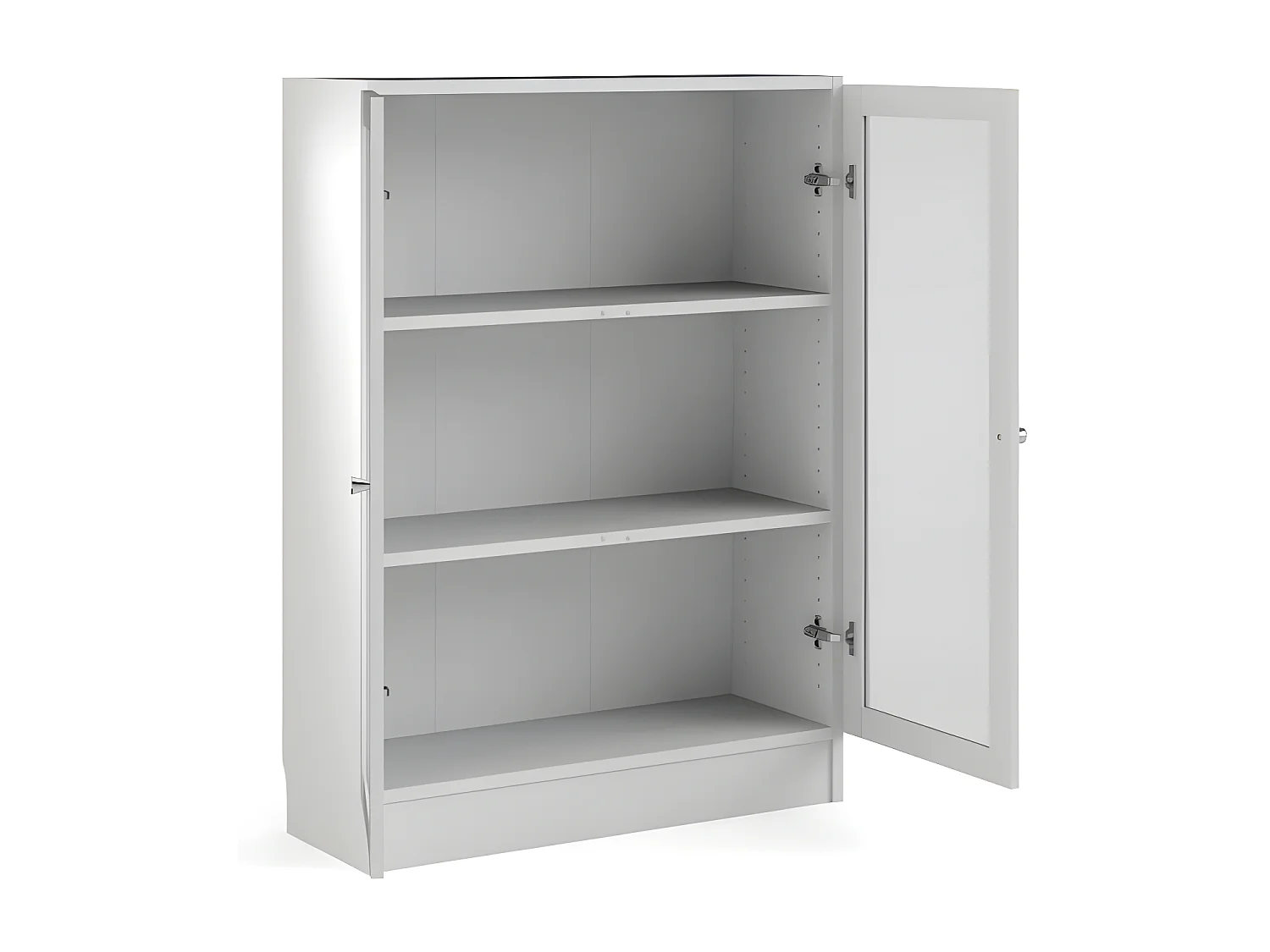 Librería base 2 puertas cristal color blanco.