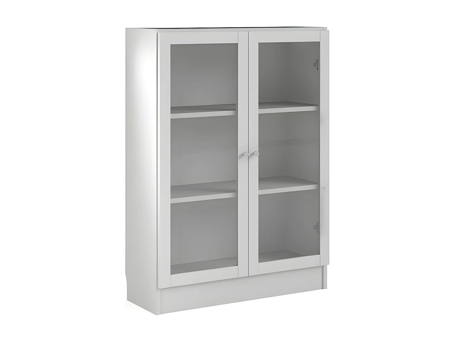 Librería base 2 puertas cristal color blanco.