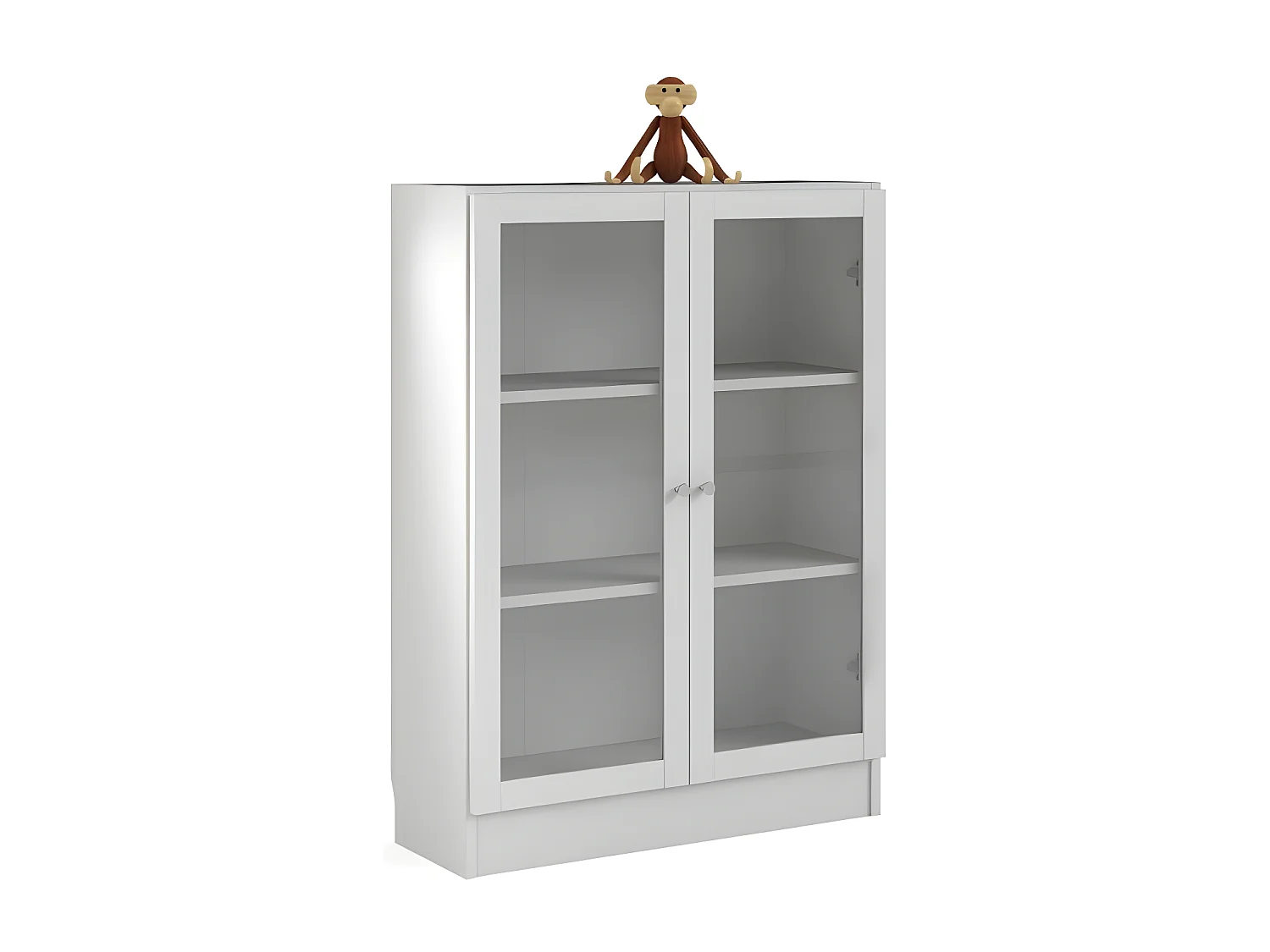 Librería base 2 puertas cristal color blanco.