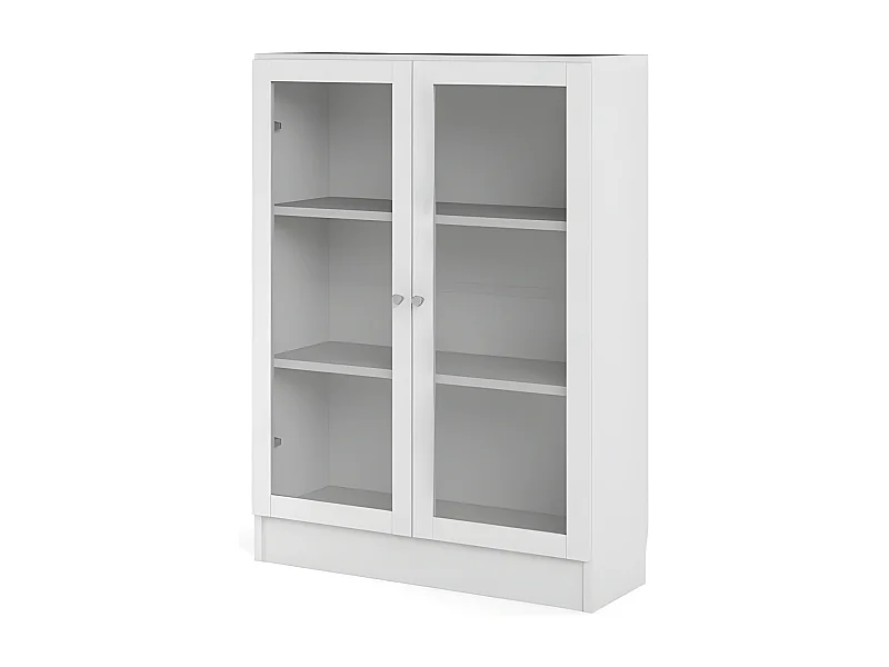 Librería base 2 puertas cristal color blanco.