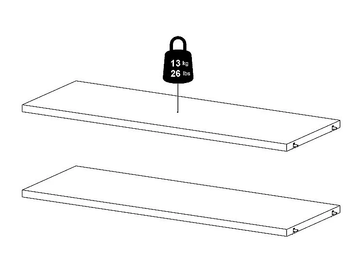 Librería base 2 estantes sueltos 75,5x26,5, color blanco.