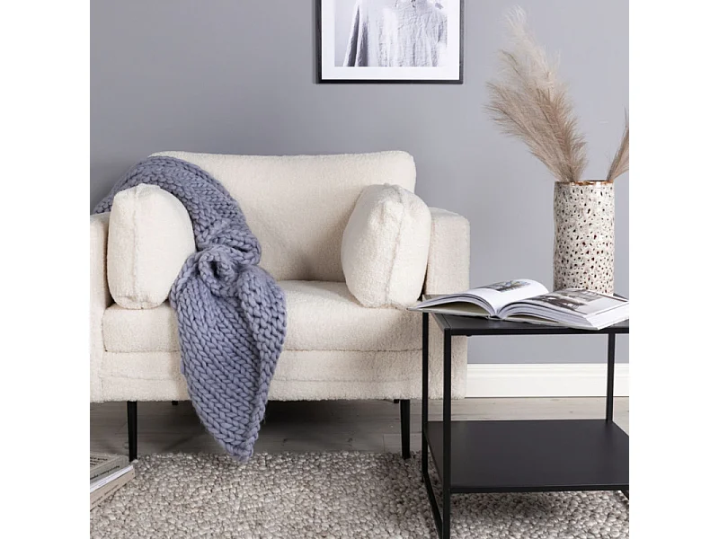 Fauteuil Design Bouclette "Boom" 110cm Blanc