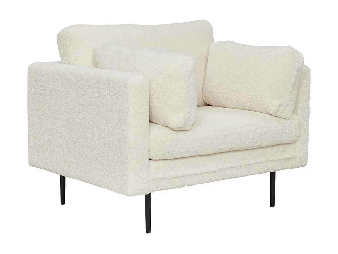 Boom fauteuil teddy stof wit.