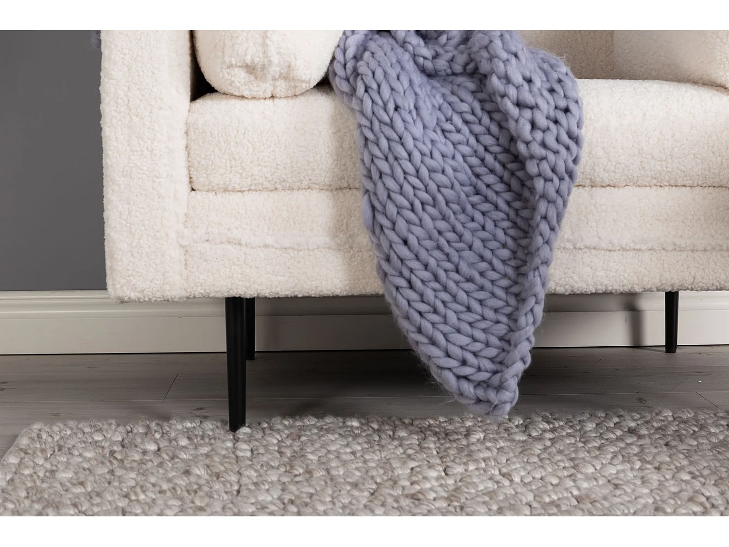 Boom fauteuil teddy stof wit.