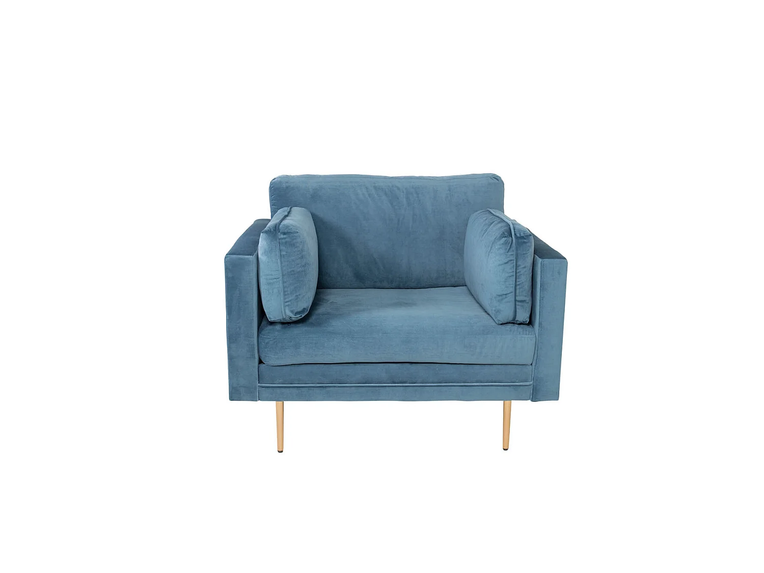 Fauteuil Design en Velours "Boom" 110cm Bleu