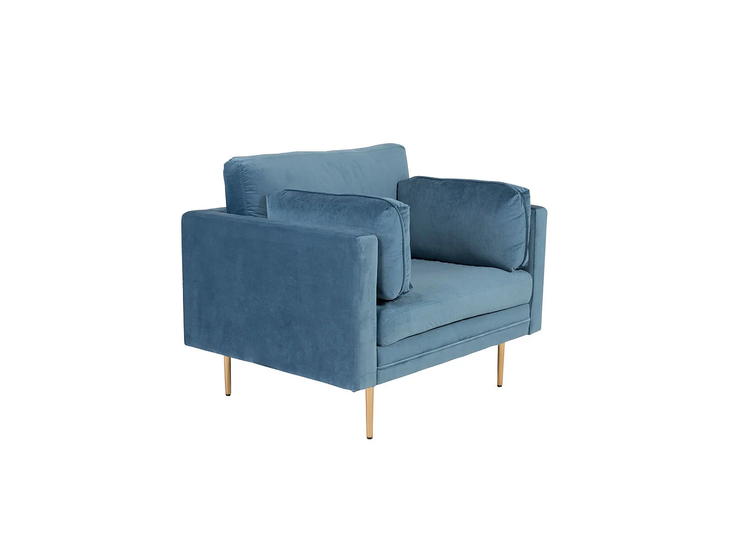 Fauteuil Design en Velours "Boom" 110cm Bleu