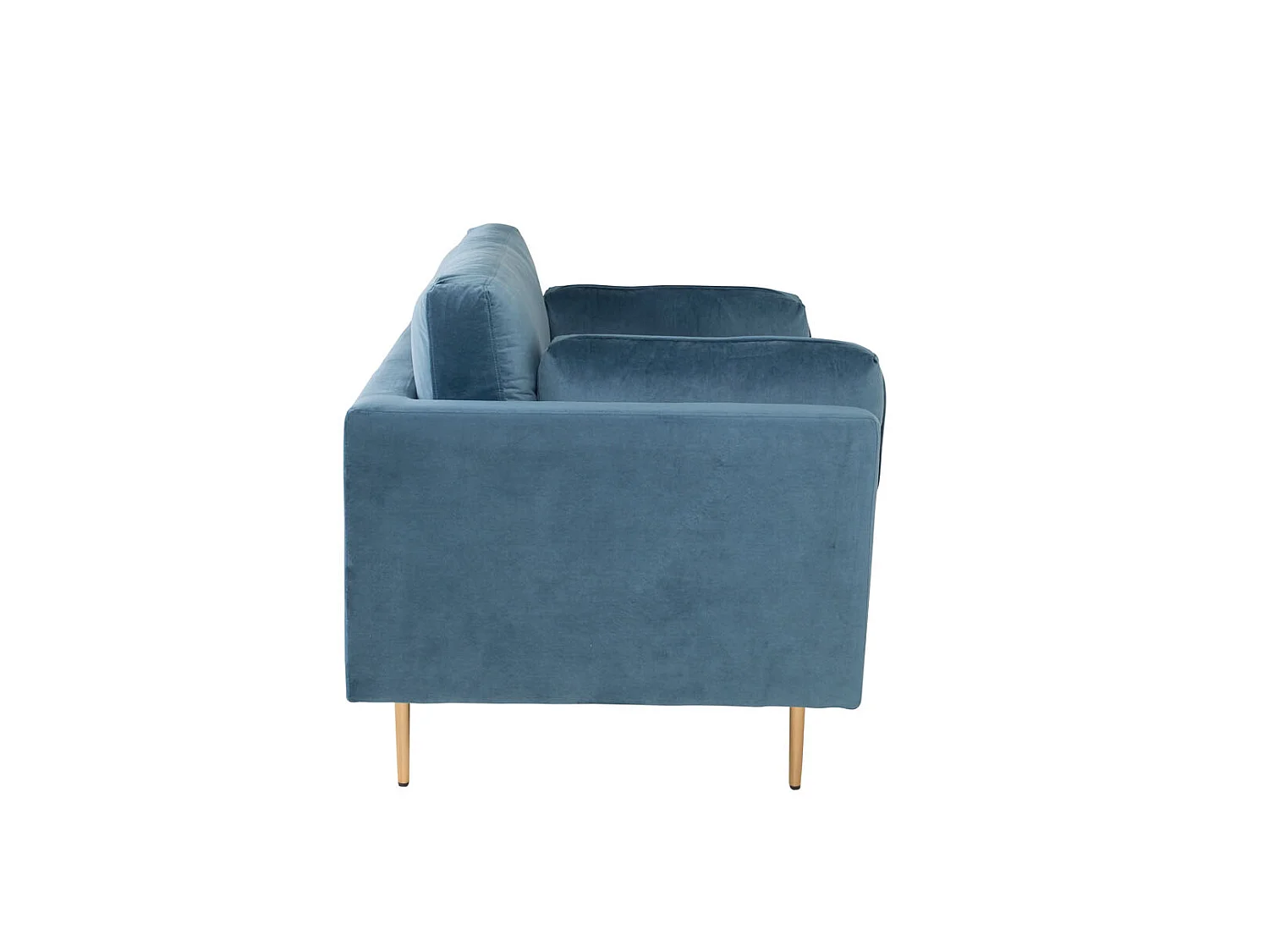 Fauteuil Design en Velours "Boom" 110cm Bleu