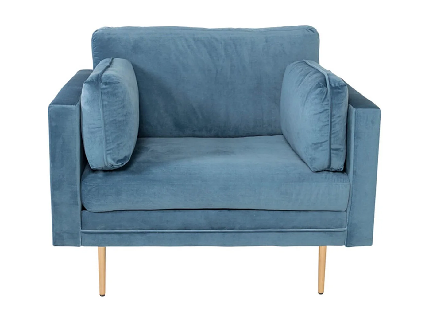 Fauteuil Design en Velours "Boom" 110cm Bleu