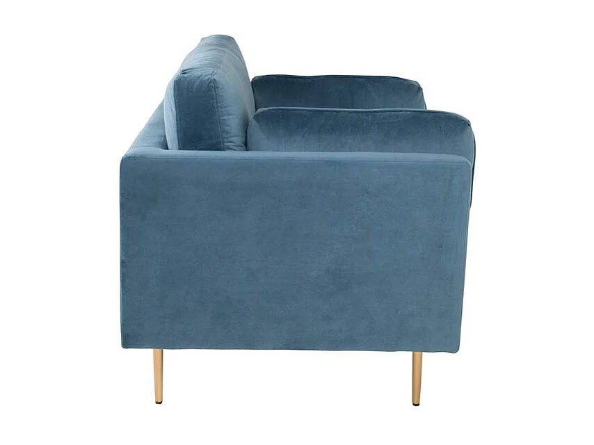 Fauteuil Design en Velours "Boom" 110cm Bleu