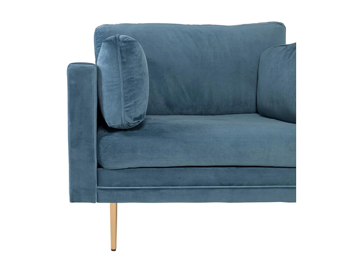 Fauteuil Design en Velours "Boom" 110cm Bleu