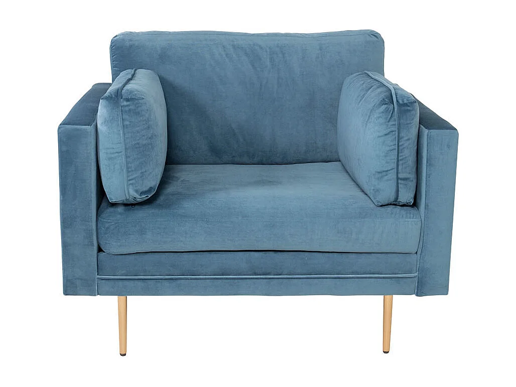 Boom fauteuil velours blauw.