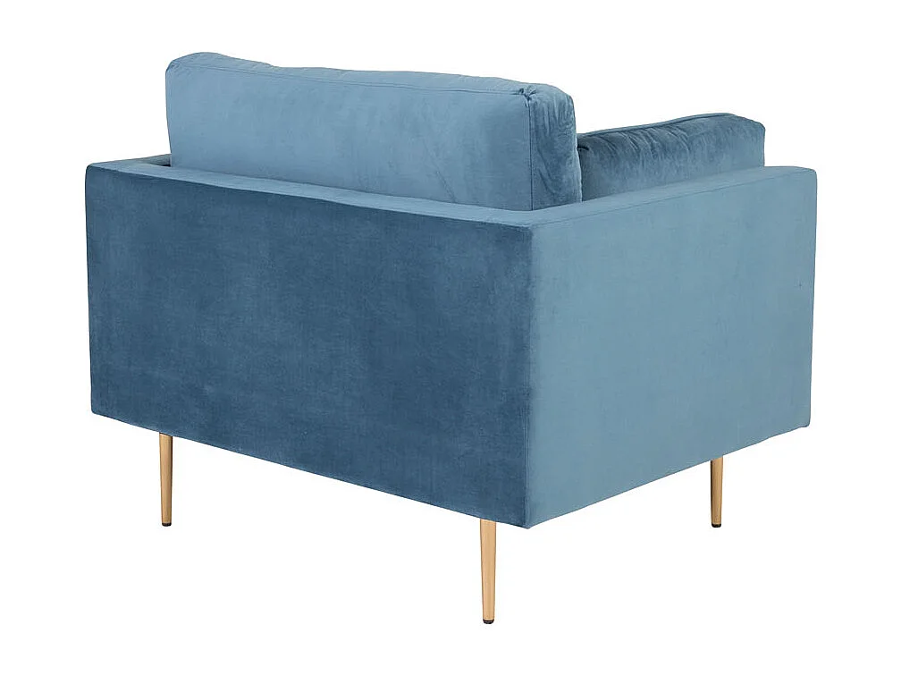 Boom fauteuil velours blauw.