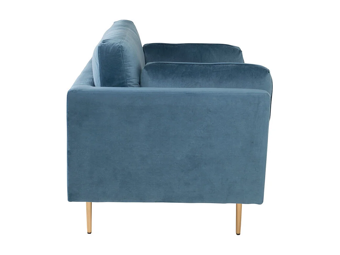 Boom fauteuil velours blauw.