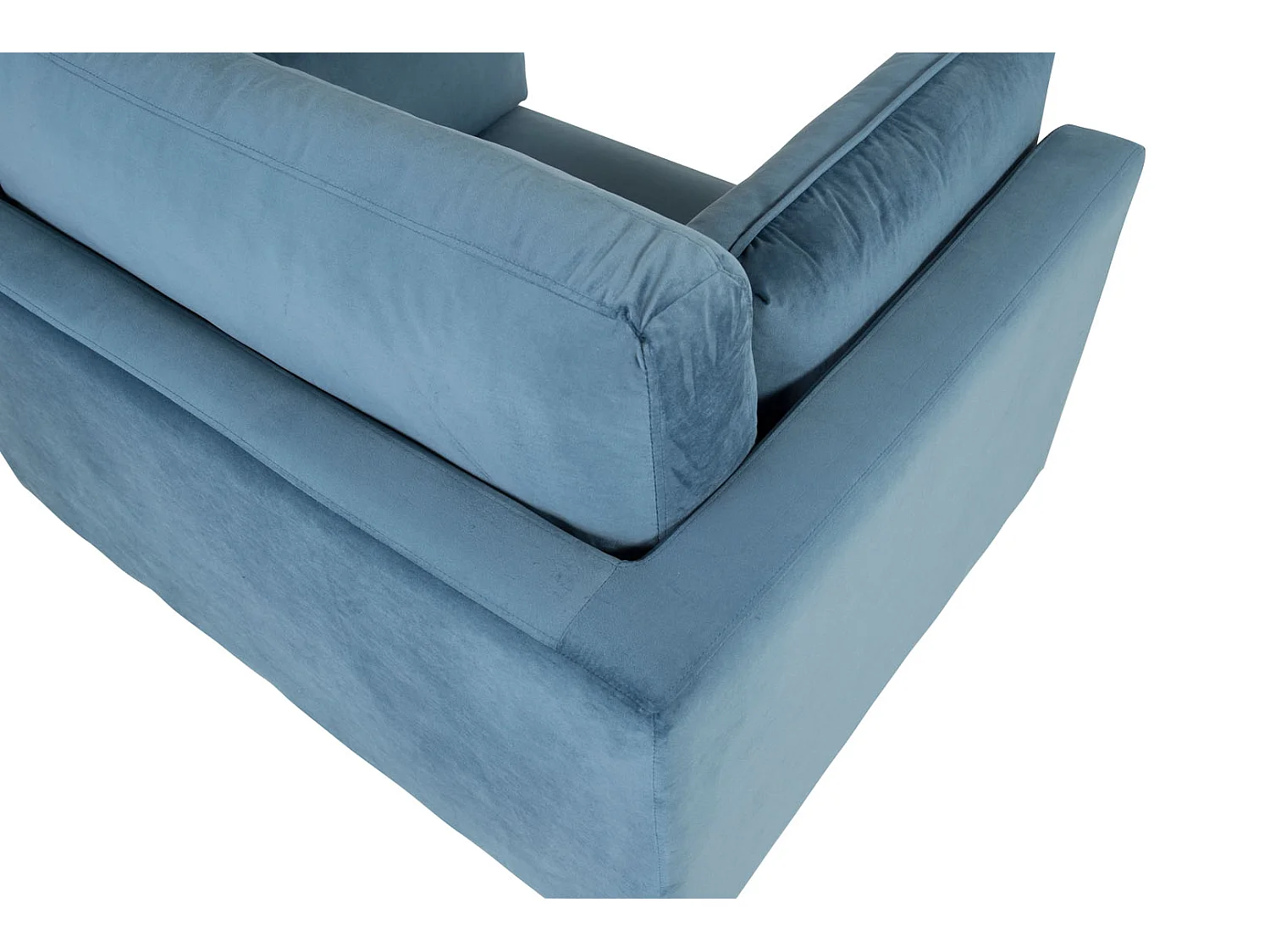 Boom fauteuil velours blauw.