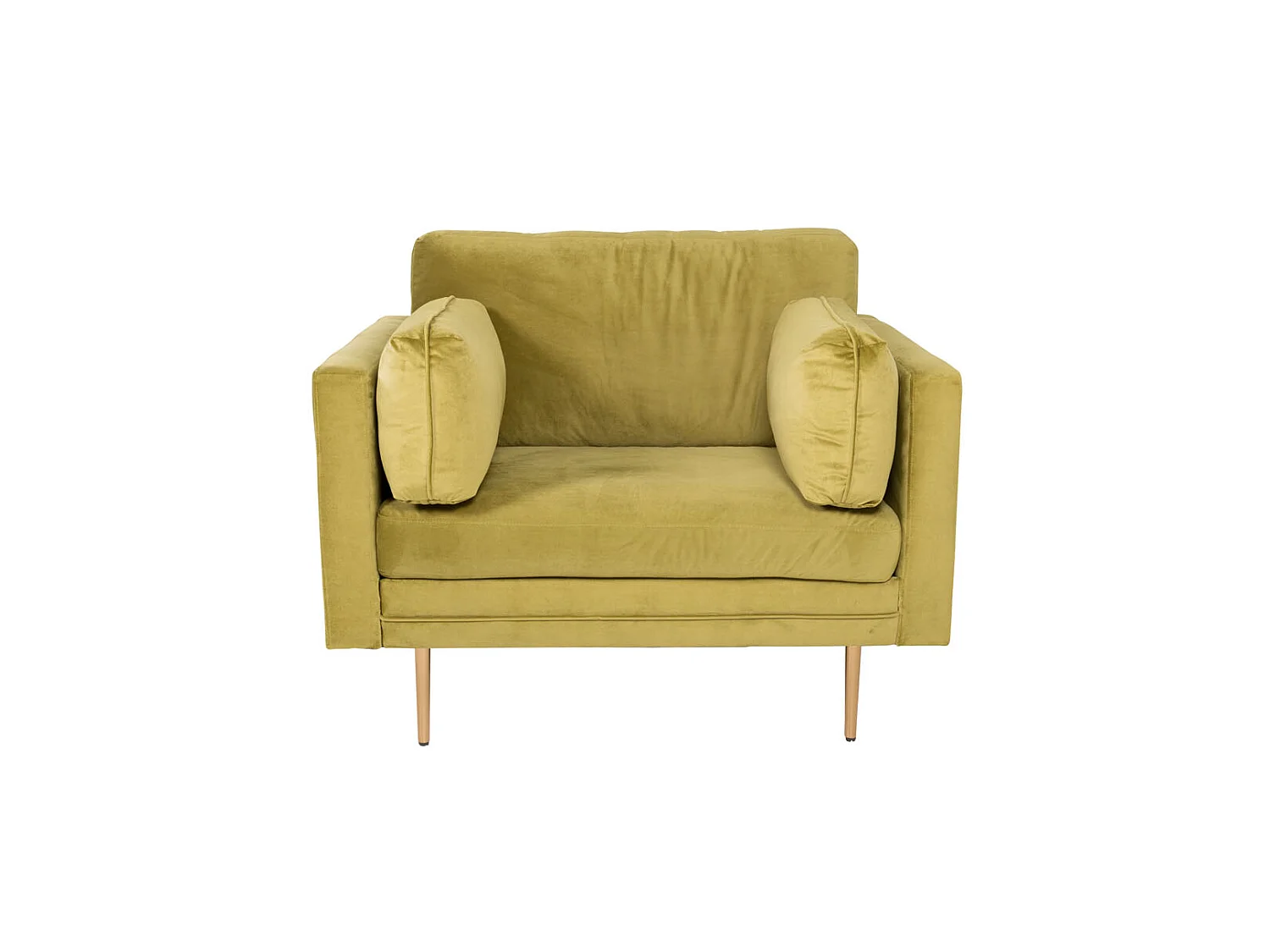 Fauteuil Design en Velours "Boom" 110cm Vert & Or