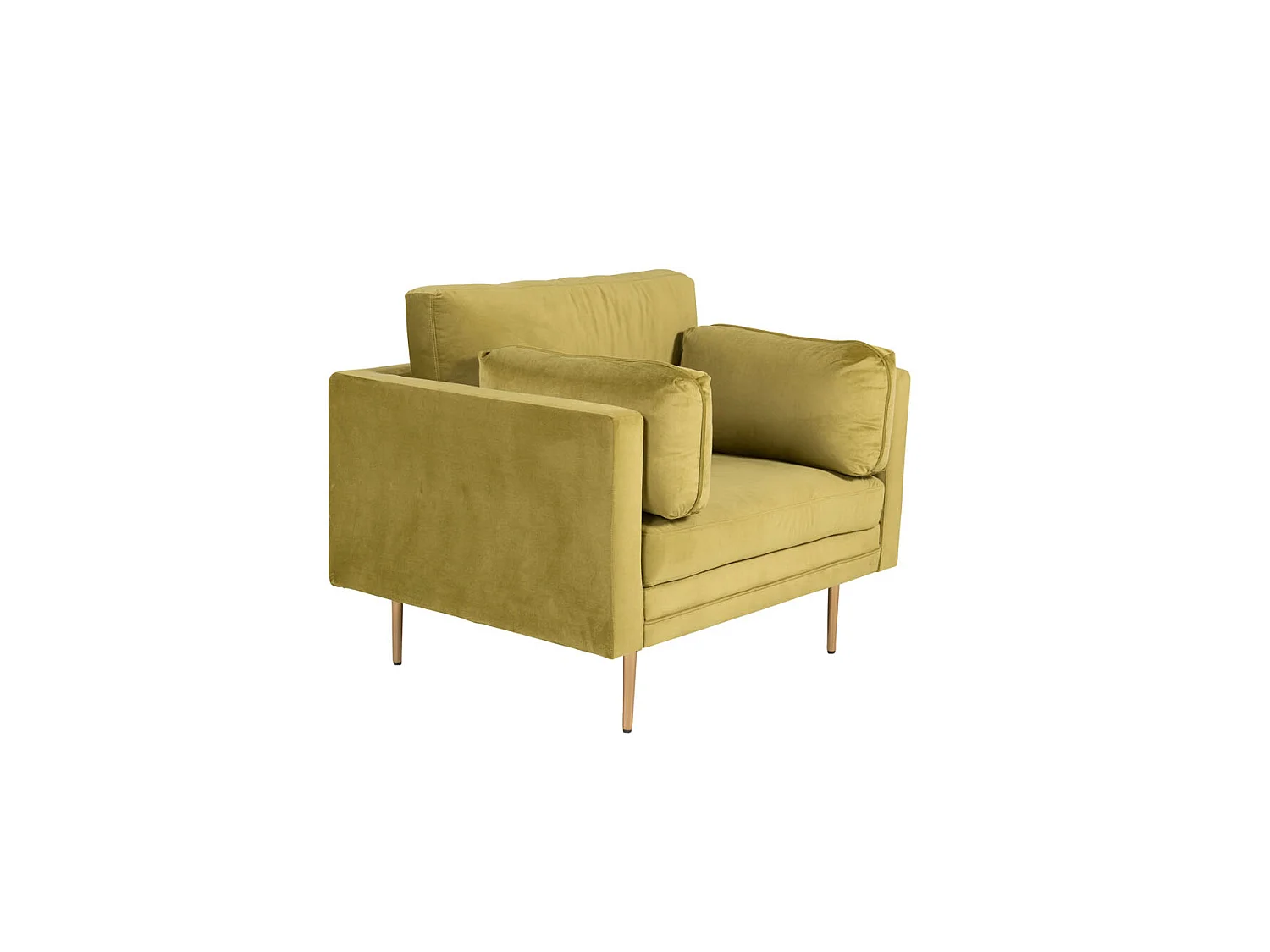 Fauteuil Design en Velours "Boom" 110cm Vert & Or