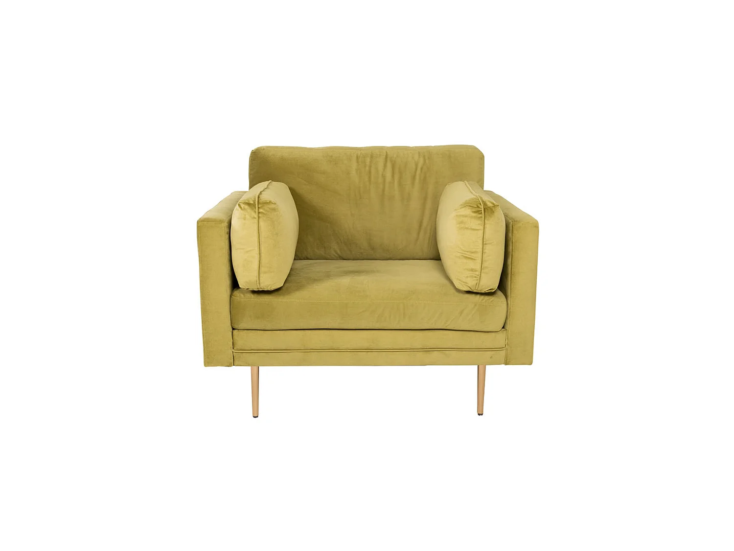 Fauteuil Design en Velours "Boom" 110cm Vert & Or
