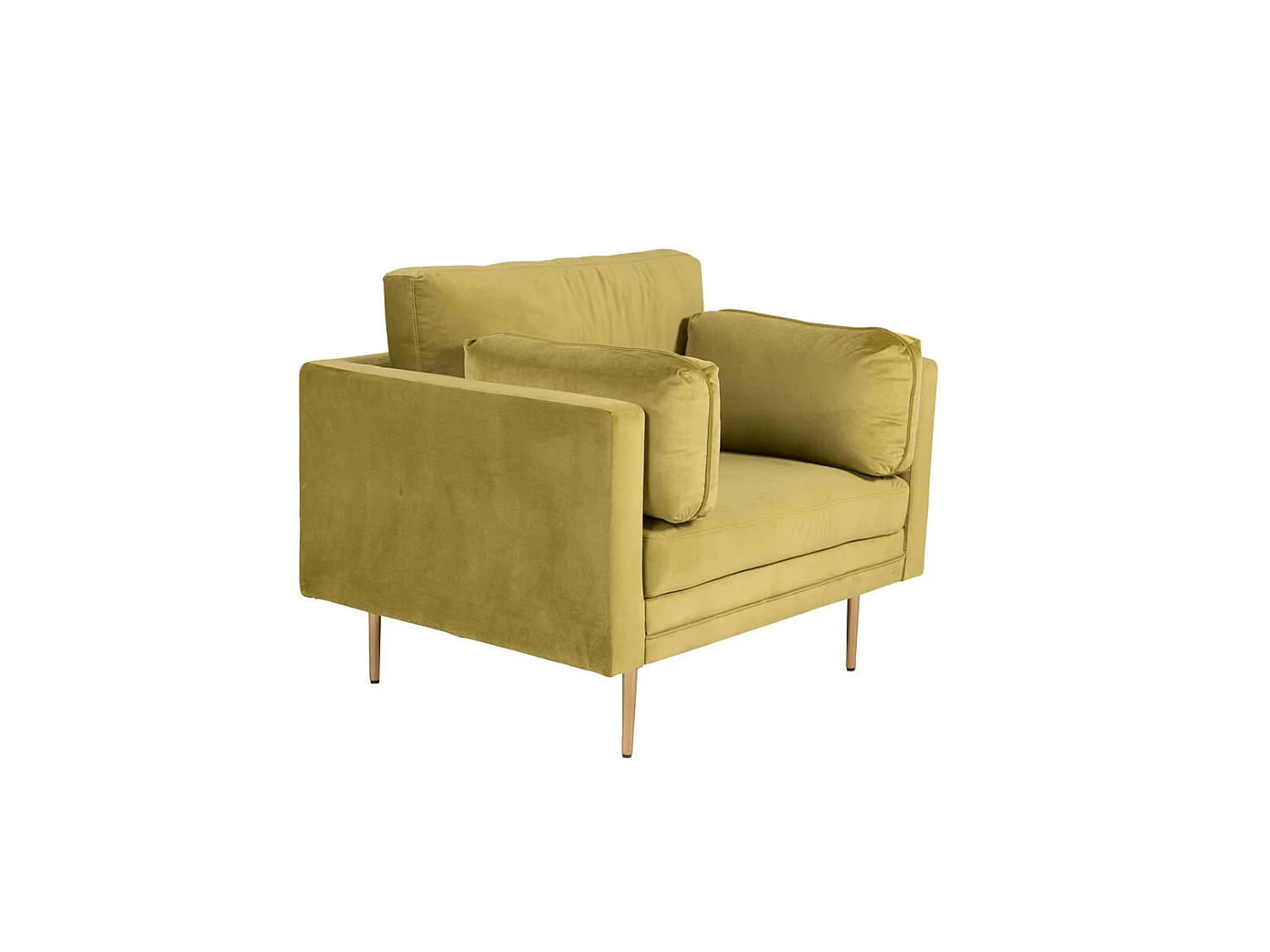 Fauteuil Design en Velours "Boom" 110cm Vert & Or