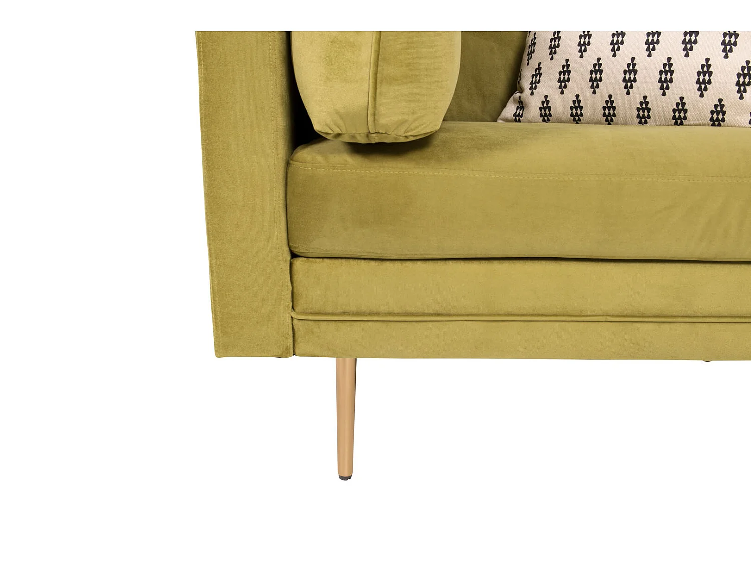 Fauteuil Design en Velours "Boom" 110cm Vert & Or