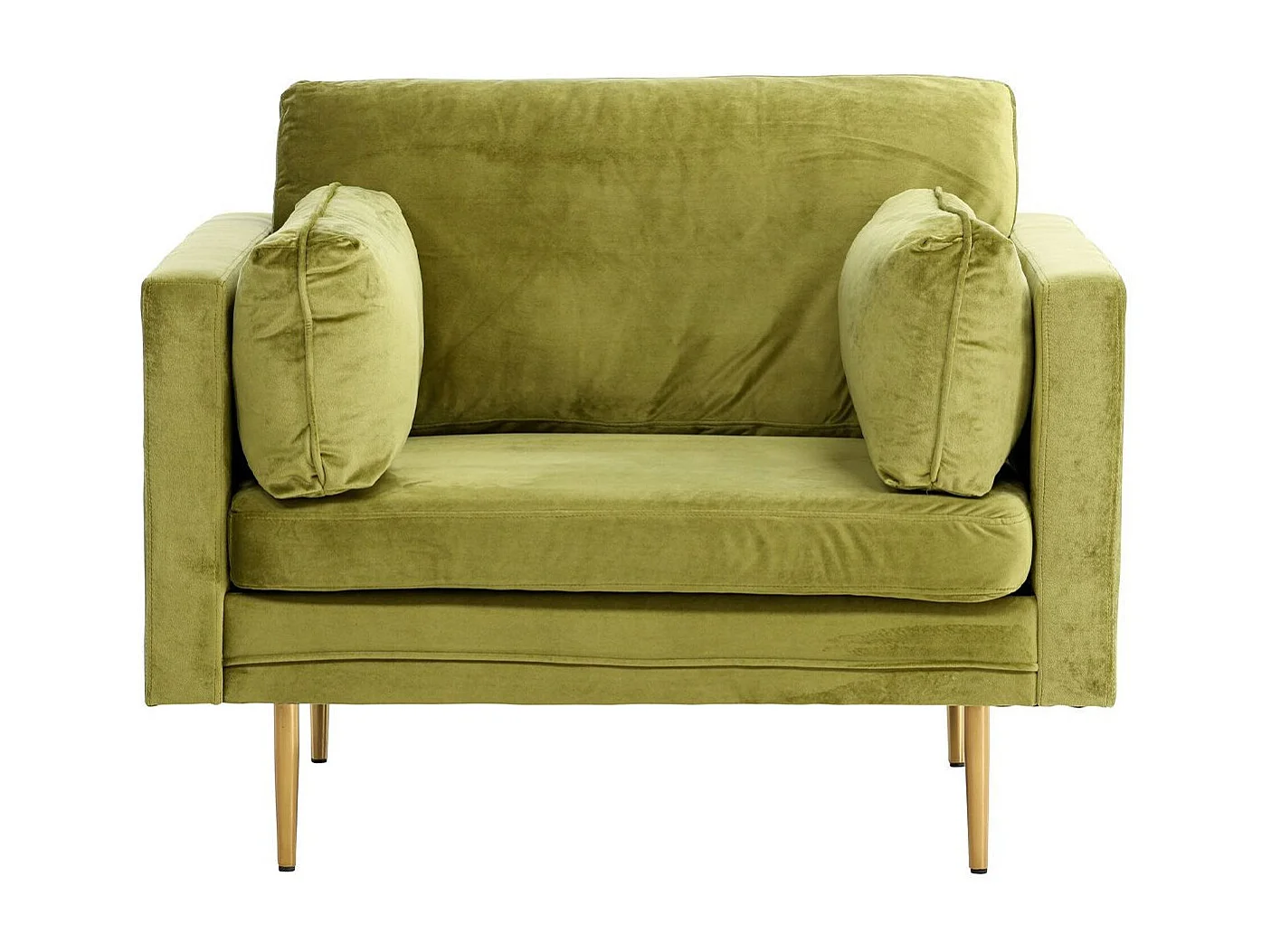 Fauteuil Design en Velours "Boom" 110cm Vert & Or