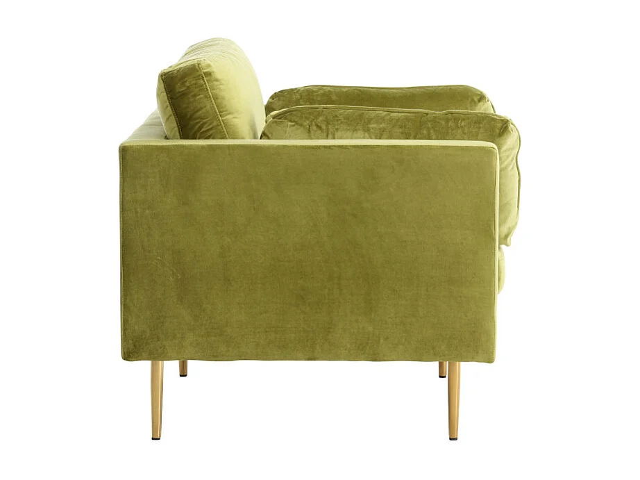 Fauteuil Design en Velours "Boom" 110cm Vert & Or