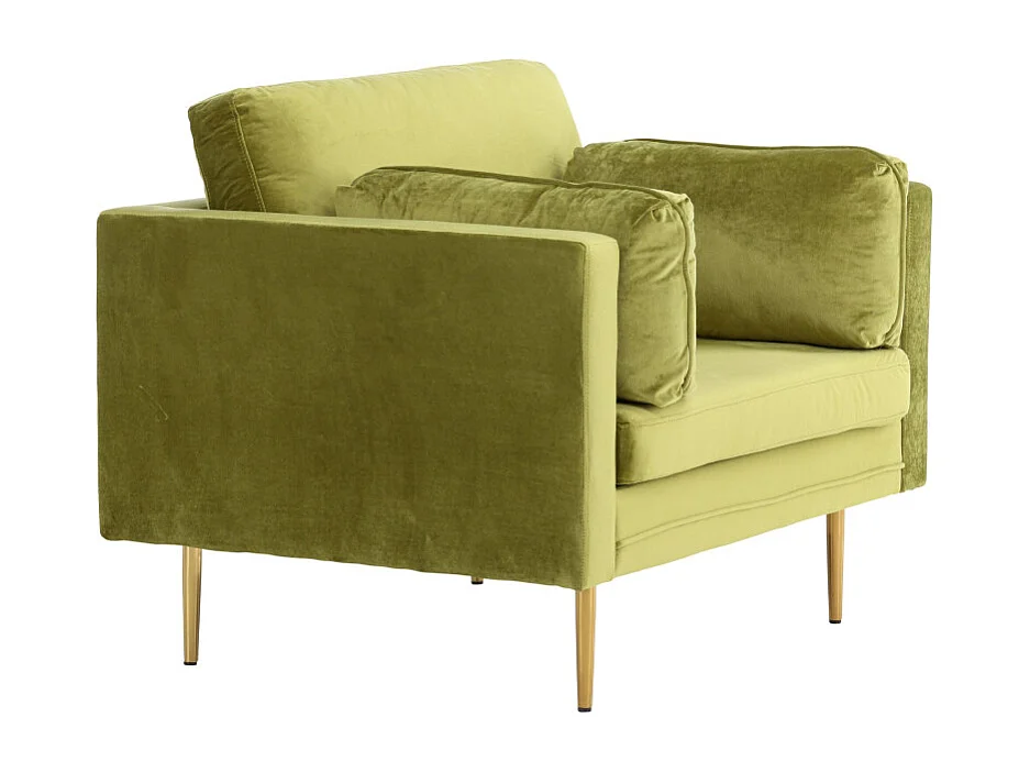 Fauteuil Design en Velours "Boom" 110cm Vert & Or