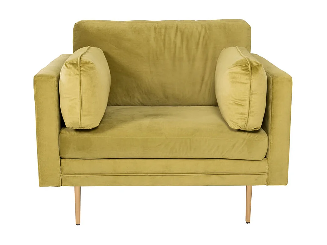 Boom fauteuil velours groen.