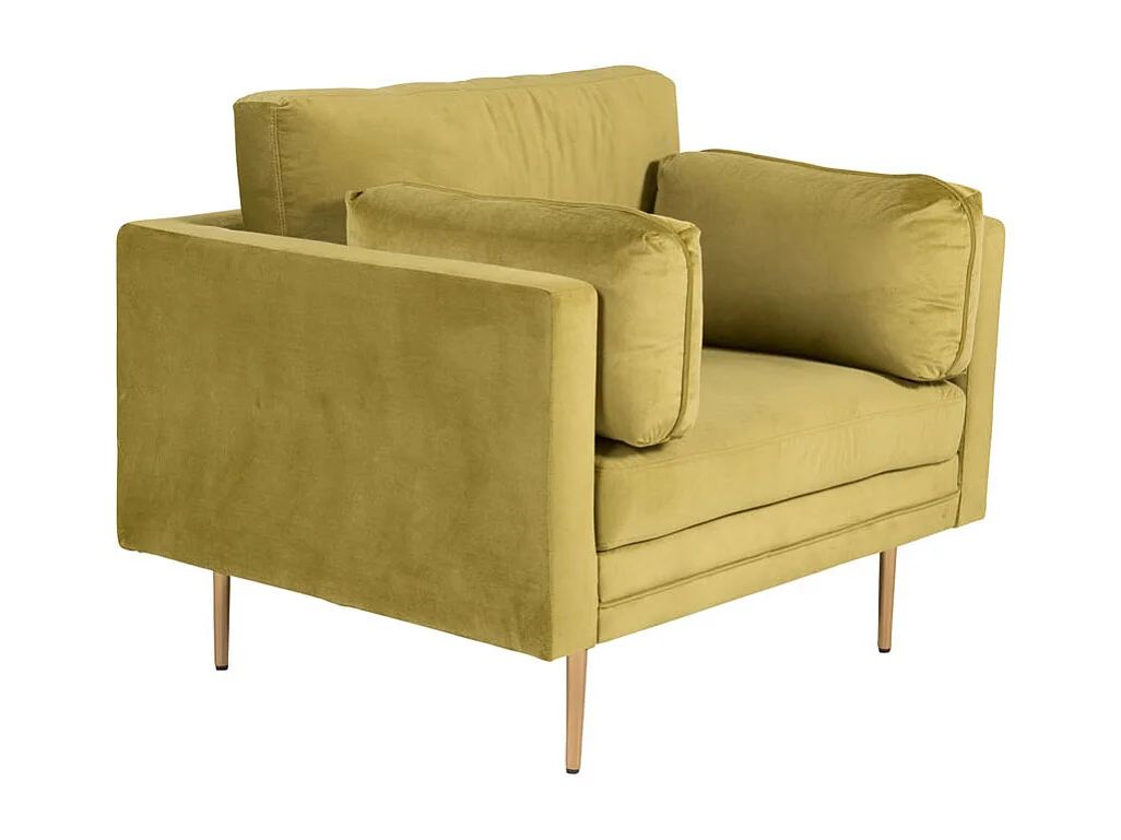 Boom fauteuil velours groen.