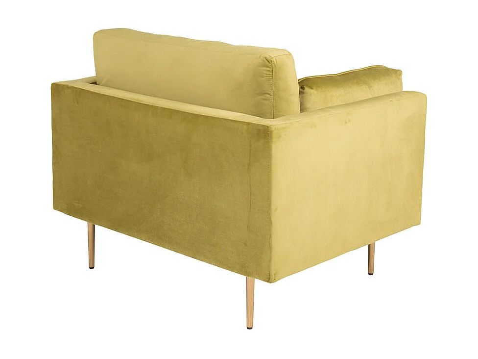 Boom fauteuil velours groen.