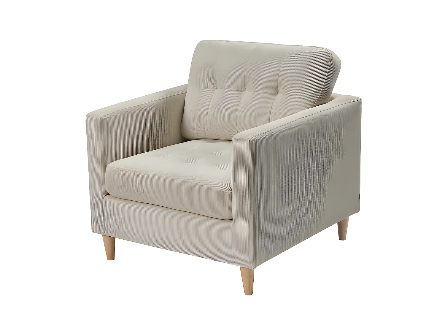 Marino fauteuil velours côtelé sable.