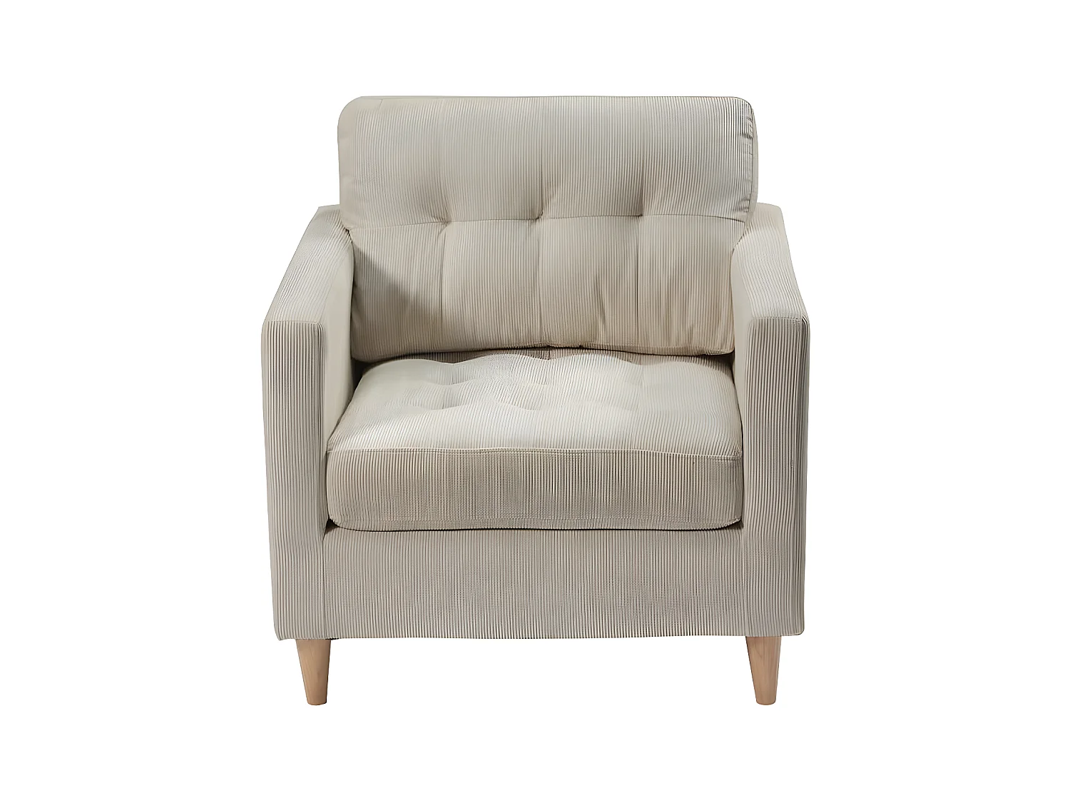 Marino fauteuil velours côtelé sable.